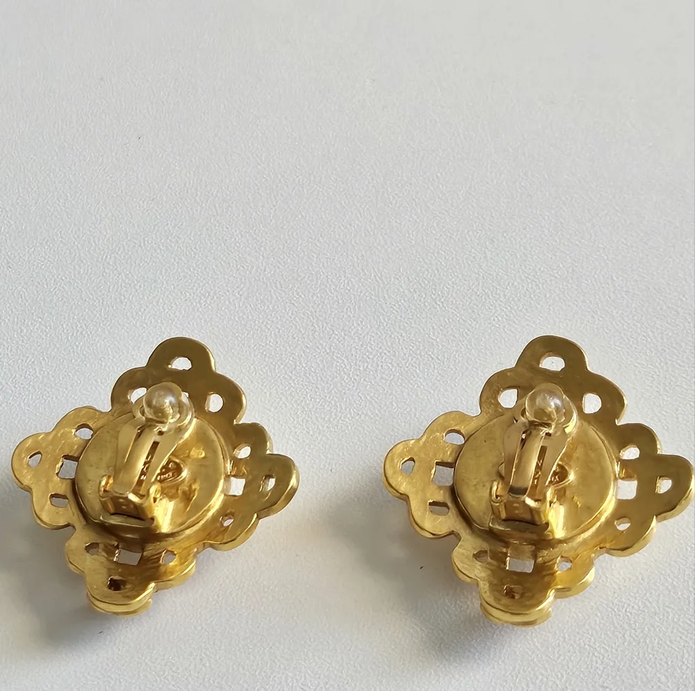 Chanel Gold-plated Ornate Baroque Earrings